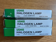 USHIO HALOGEN LAMP -EHZ-J120V300WF 300W 120V New Lot Of 3