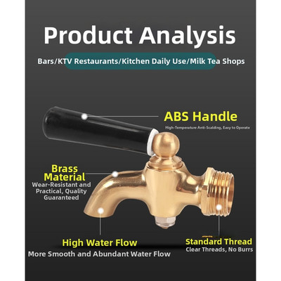 4/6 point brass ABS insulated bucket faucet for milk tea and soy milk containers