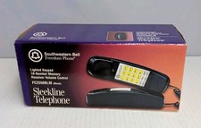 New Southwestern Bell Freedom Phone Sleekline Black Telephone FC2556BLM S3
