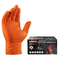10 Mil Heavy Duty Diamond Texture Nitrile Gloves, Large, 100 Ct