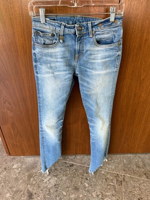 R13 Kate Skinny Angled Hem Jeans Branson Wash Size:26