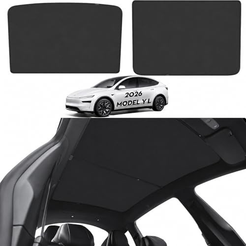 Roof Sunshade for Tesla Model YL 2026, 2-Piece Glass Roof Shade for Model Y L 6-