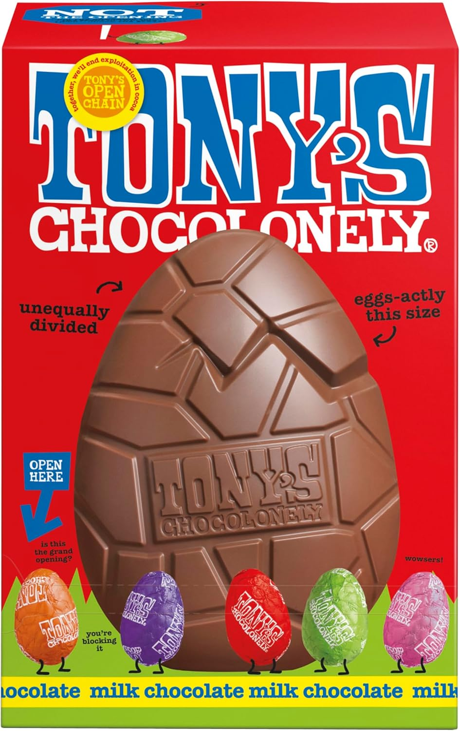 Large Easter Egg - Milk Chocolate with 5 Smaller Solid Chocolate Eggs -Fairtrad