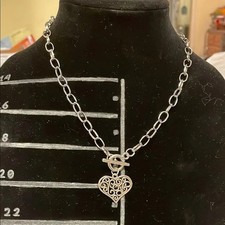 29 New Paparazzi Silver Tone Chain Necklace and Heart Earrings Set