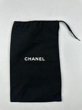 CHANEL Small Black Linen Drawstring Dust Bag 12" L x 7.5" W