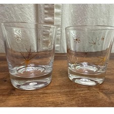Star Glow (No Trim) by Royal (USA) Vintage Pair Of Beverage Low Ball Glasses