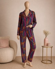 Image of Chelsea Peers Women’s Poly Long Sleeve Tiger Print Pyjamas Set - UK 16 (XL)