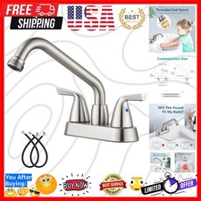 Laundry Sink Faucet 4 Inch Centerset, Utility Sink Faucets with Swivel Spout ...