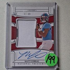 Panini National Treasures Rookie Patch Auto Matt Corral #74 Ole Miss /99