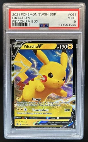2021 Pokemon SWSH Black Star Promos Pikachu V #SWSH061 PSA 9