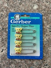 Vintage SET OF 4 VINTAGE BABY GERBER NOVELTY DIAPER PINS YELLOW BEAR