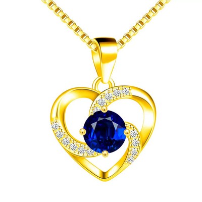 Damen Halskette Herz Gold Kette Anhänger Frauen Schmuck Geschenk  925 Silber