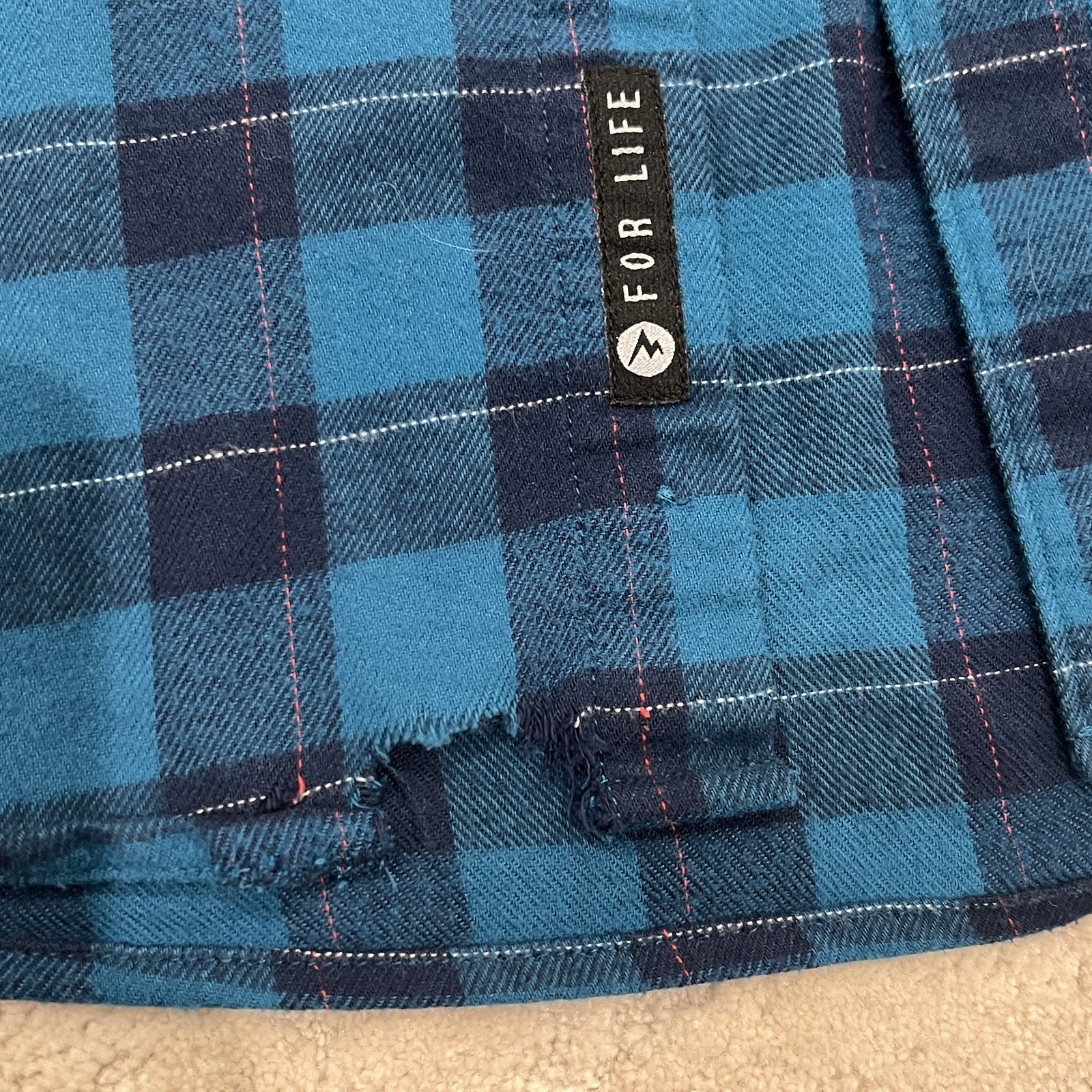 Marmot Performance Flannel Button Down Shirt Blue… - image 4