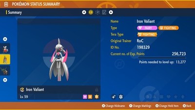 Pokemon Scarlet & Violet 6IV Shiny Iron Valiant Max EVs
