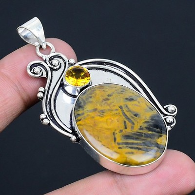 Sonora Sonnenaufgang, Citrin Edelstein 925 Sterlingsilber Schmuck Anhänger 2,...