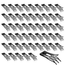 50PCS Double Grip Hair Clips for Thick Fine Hair, 3 Prong Metal Snap Barrette...