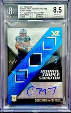 Christian McCaffrey RPA 1/1-BGS 8.5/10-2017 Panini XR Triple Swatch Super Prime