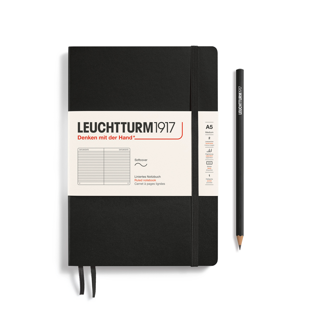Notebook Medium A5 Soft Righe Nero | Leuchtturm 1917