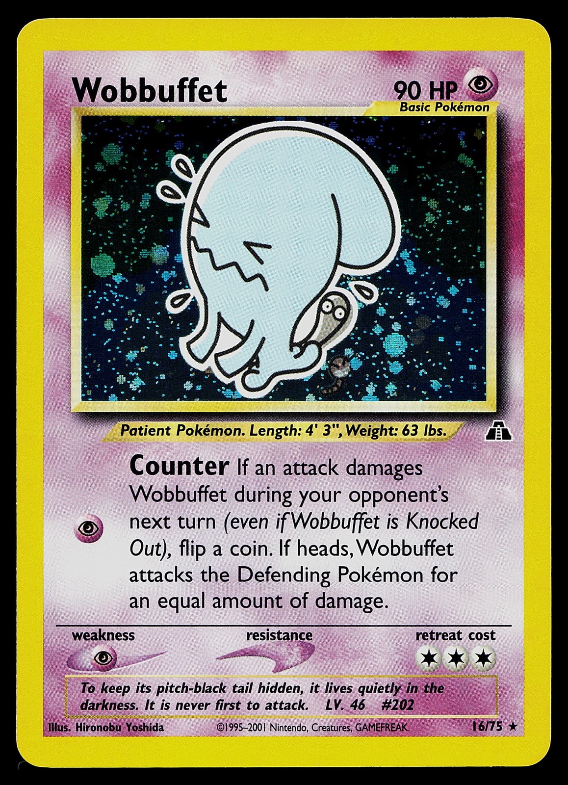 Pokemon Card - Wobbuffet Neo Discovery 16/75 Holo Rare