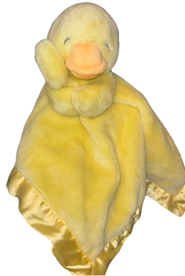 Carter's yellow duck velour satin security blanket baby sleeping ducky lovey - Image 2 of 4
