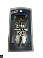 NOS VINTAGE NEW SCHICK QUATTRO RAZOR & 2 CARTRIDGES - 2003
