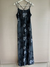Vintage Y2K 90s Fashion Bug Floral Long Strappy Sundress Tie Back Size 7/8