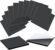 Pangda 12 Pcs Black Foam Padding Sheet with Adhesive Backing Closed Cell Sheet S