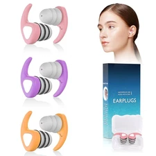 Swimming Ear Plug 3 Pair Waterproof Reusable Silicone Pool Bath Surfing Kayaking