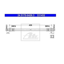 ATE Bremsschlauch vorne für Mercedes T1 Bus Heckflosse W110 /8 W115