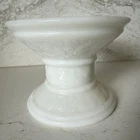 Vintage Milk Glass Candle Holder forMulti-Sized Candles - Swirl Design Pedestal