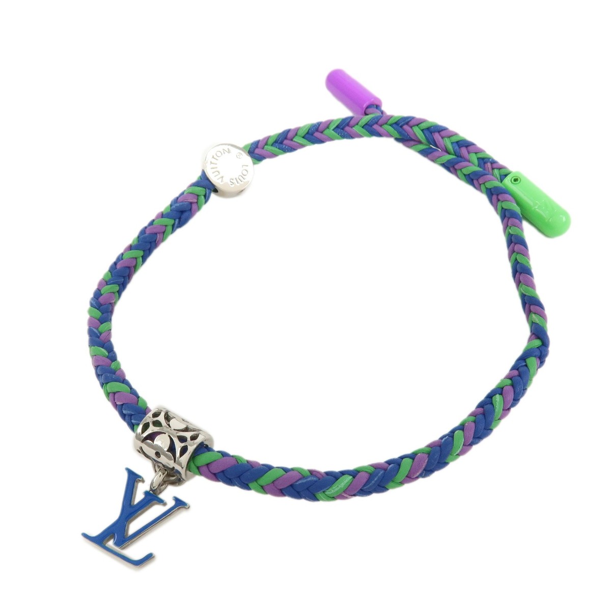 Louis Vuitton Leather Metal Bracelet Friendship Multicolor M0967