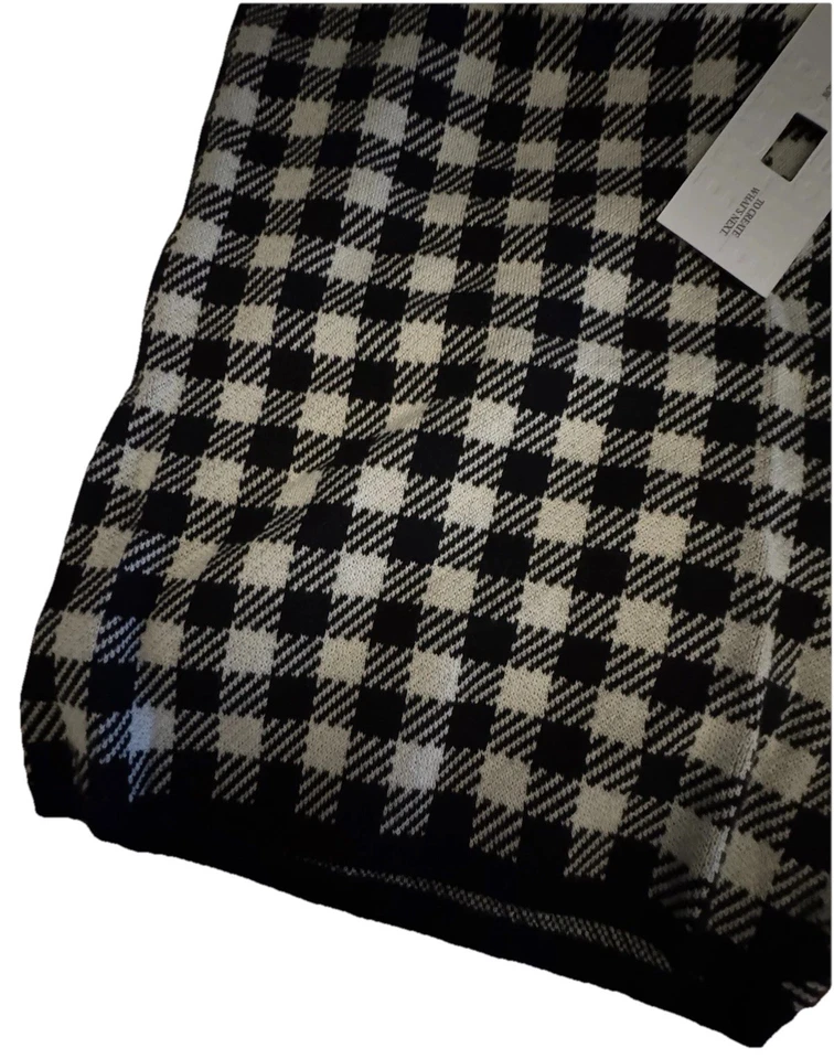 Pantalones Cortos de Bicicleta Future Collective Tejidos a Cuadros Negros Blancos Pata de Gallo Talla 1X Nuevos Foto 4 de 4