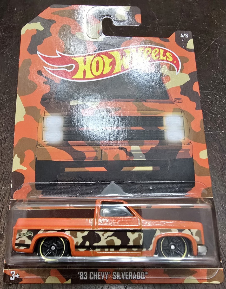 Hot Wheels 2017 '83 Chevy Silverado Camo Orange Camouflage Trucks