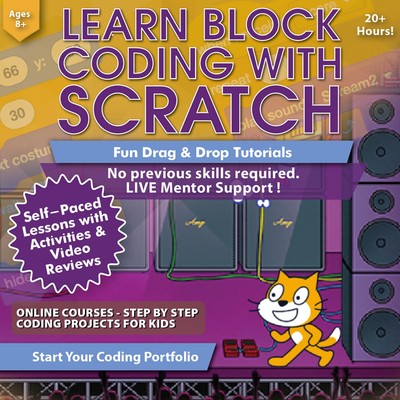 Scratch Coding for Kids 8-12 Course: Learn to Code - Custom Block Coding Proj...