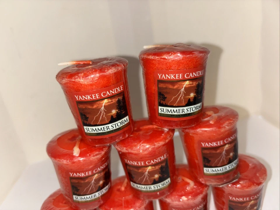 Yankee Candle Brand New Retired Summer Storm Votive Candle Lot Of 9 - Image 3 of 4