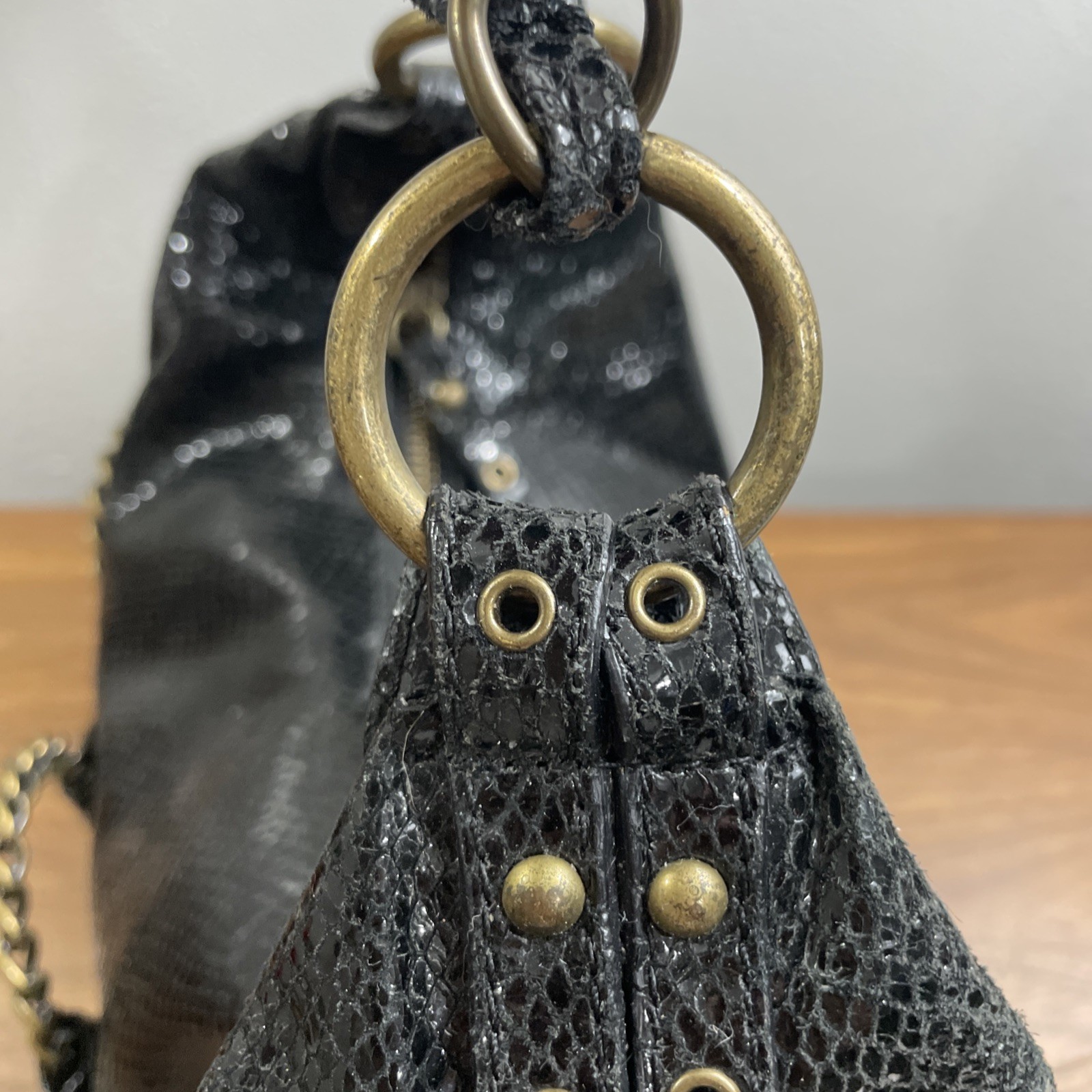 Steve Madden Leather Python Print Shoulder Bag Pu… - image 7