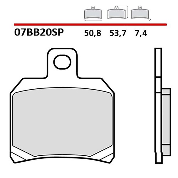 Brembo Hinteres BREMSBELAGE-KIT FUR Ducati Monster R 1200 16-19-COD.07BB20SP-image