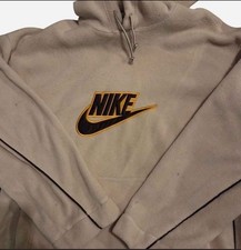 Nike Men's Beige 2-Piece Fleece Set Size L Hoodie Tapered Jogger Pants