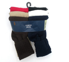 Vtg CHEROKEE Target Cuff Crew Socks Womens 6 Pair Pack Multicolor NOS 2001 USA