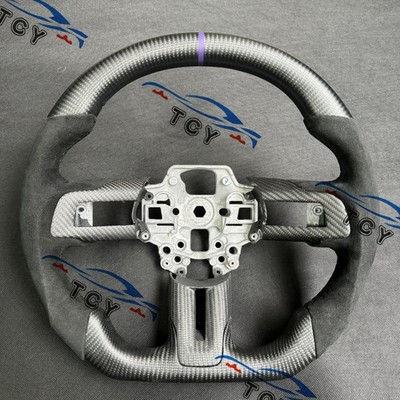 Matte Carbon Fiber Alcantara Steering Wheel Fit for Ford Mustang GT 2018-2023