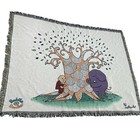 Buddha Doodles Tapestry Large Throw Whimsical Boy Elephant 74in X 54in
