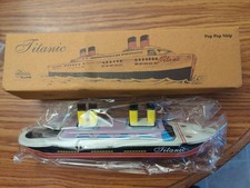 Titanic Pop Pop Ship Vintage Webley Tin Treasures - Moves W/ Water Flame