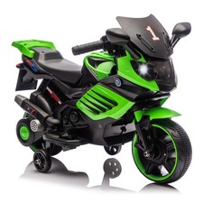 6V Kids Motorcycle Ride-On Motorbike Battery Dirt Bike with Training Wheels Horn
