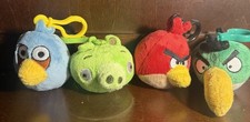 Angry Birds Plush Backpack Clip Lot