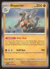 Pokemon Rhyperior Rare 076/142 Stellar Crown Holofoil NM
