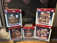 Lemax Village Collection Ceramic Christmas - Set of 5 Lighted Buildings