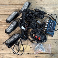 4pcs Led Strobe Lights 12v 24v Orange White Wcontroller 4pcs Led Strobe Lights 12v 24v Orange White Wcontroller