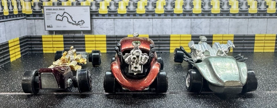 Lote De 3 Coches Johnny Lightning Topper - Bug Bomb, Triple Amenaza, Dragster Personalizado Foto 3 de 4