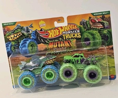 Hot Wheels Great Bite Wreckin Wolf Mutant Chaos Monster Trucks Double Maßstab 1:64