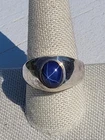 Vintage 925 Sterling Silver Blue Star Sapphire Men’s Or Women's Ring Sz:10.25